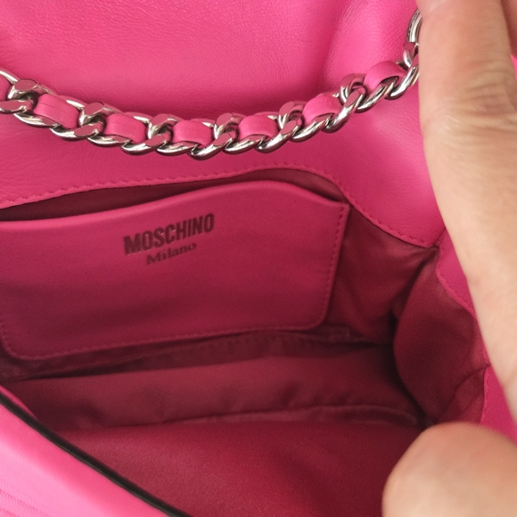 Beautiful Authentic Moschino Motorcycle Hot Pink Crossbody Shoulder Bag - Picture 7 of 10